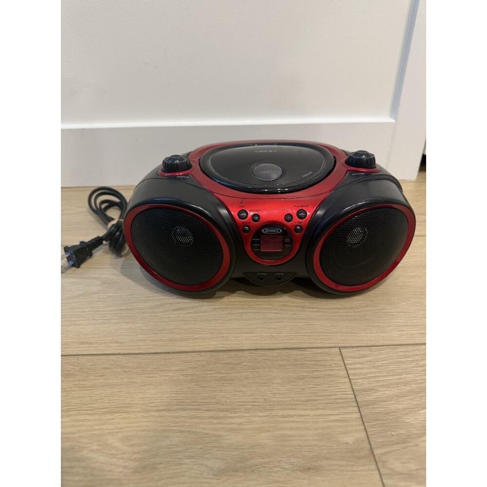 Jensen CD-490 Portable CD Player Sport Stereo - AM/FM Radio (Red/Black)